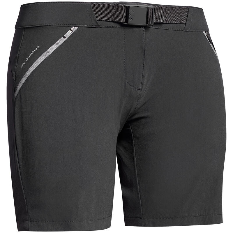 Pantalón corto de montaña y trekking Mujer Quechua MH500 negro