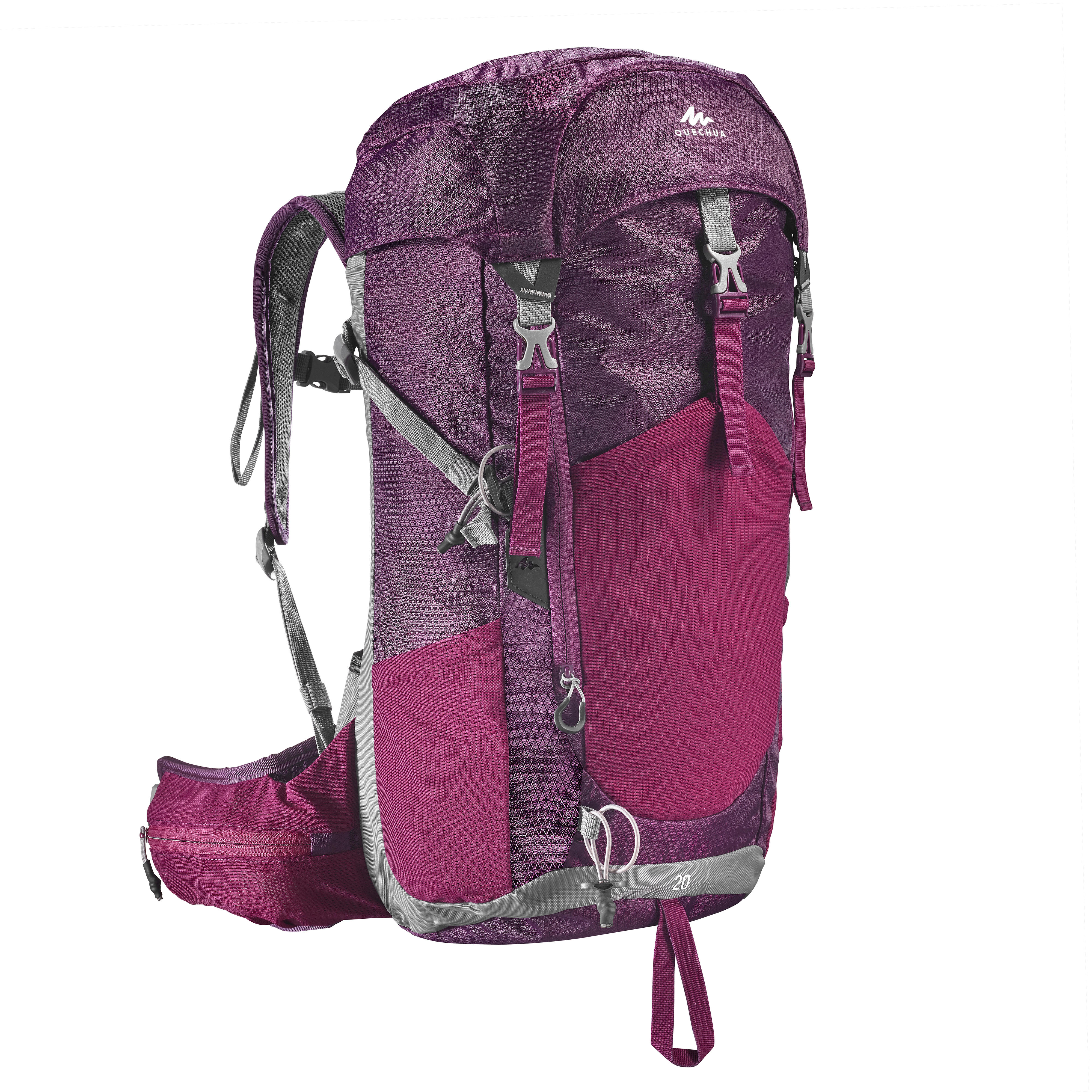 Wanderrucksack Bergwandern MH500 20 Liter Damen violett QUECHUA DECATHLON