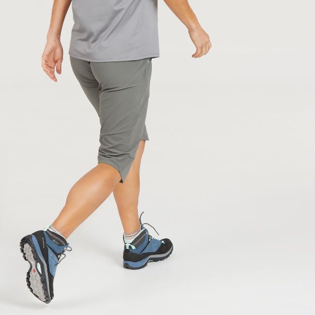 Women’s cropped mountain walking trousers MH500