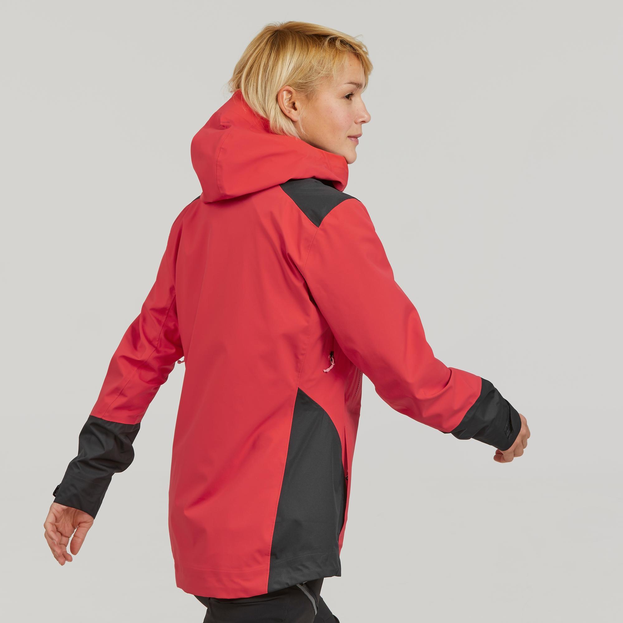 womens red rain jacket with hood