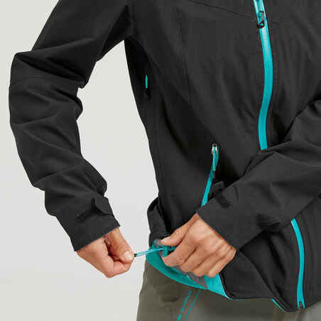 Women's waterproof MH500 mountain hiking jacket - Black