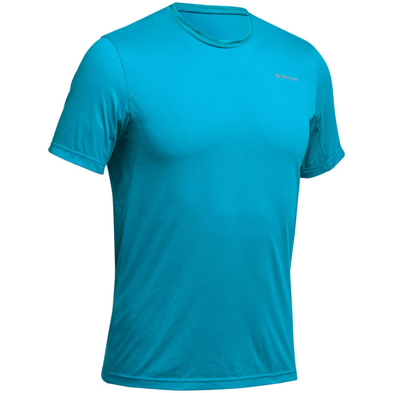 MH100 Short-Sleeved Men's Mountain Hiking T-Shirt - Turquoise MH100 Short-Sleeved Men's Mountain Hiking T-Shirt - Turquoise