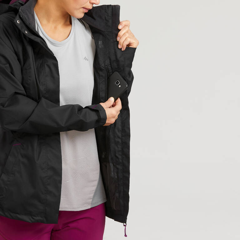 Women’s waterproof mountain walking jacket MH100