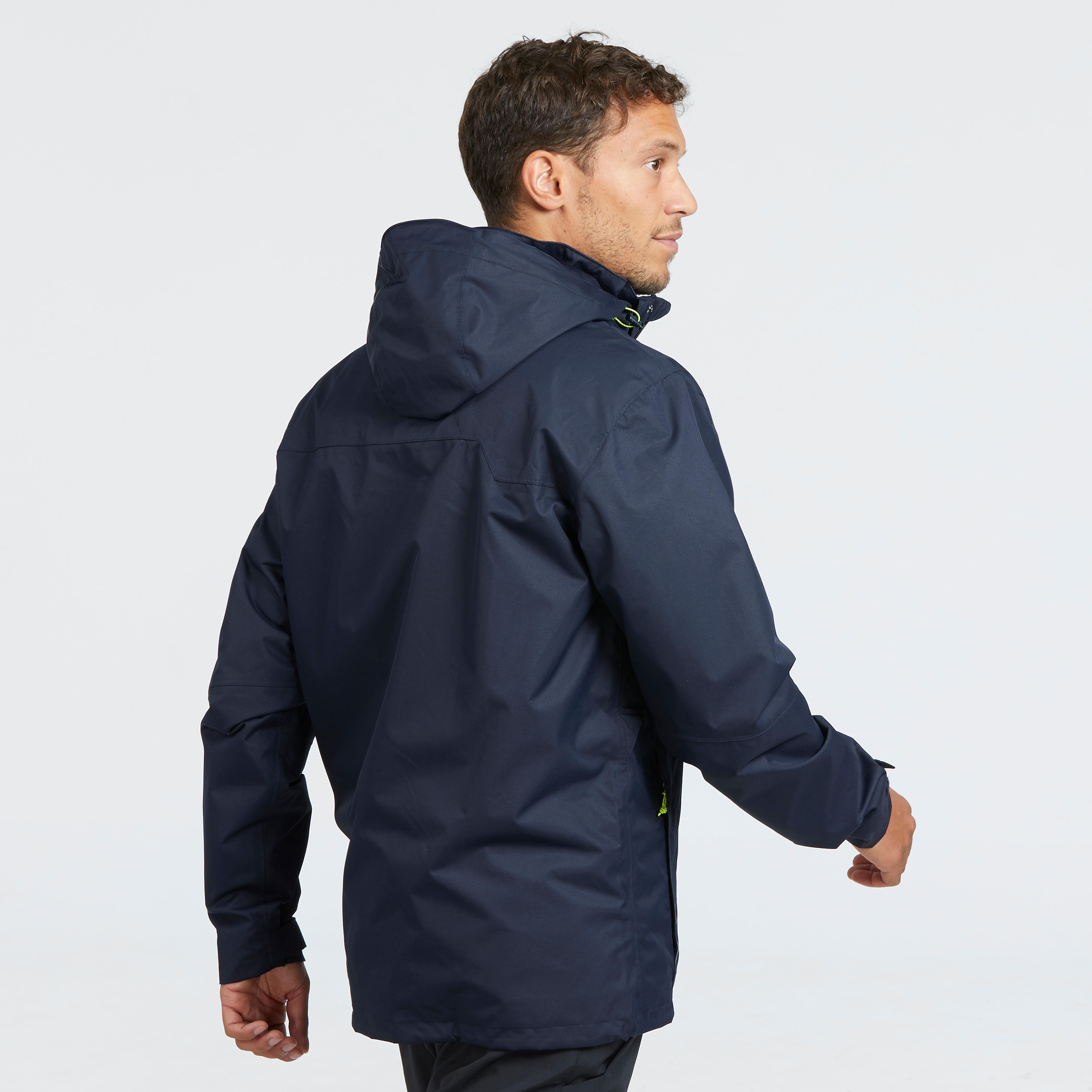 MH100 Men's Waterproof Mountain Walking Rain Jacket - Blue - QUECHUA