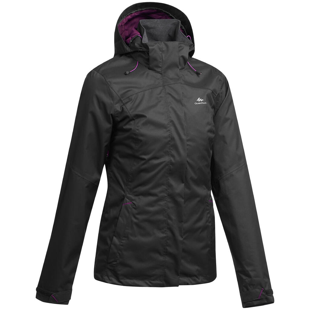 Wanderjacke Damen wasserdicht Bergwandern - MH100 bordeaux