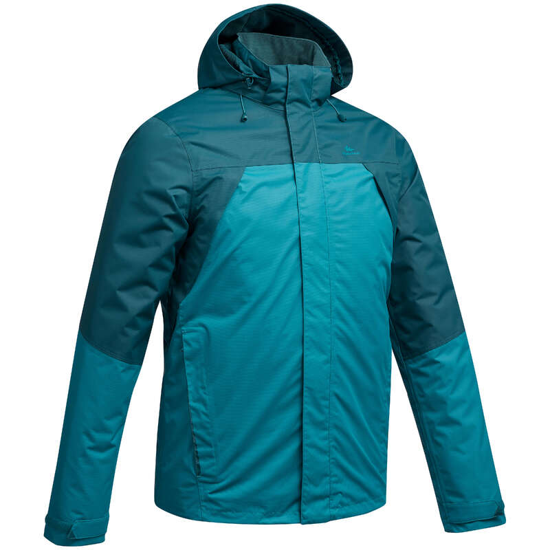 MEN MOUNTAIN HIKING JACKETS Hiking - Jacket MH 100 H Blue Turquoise QUECHUA - Hiking Jackets