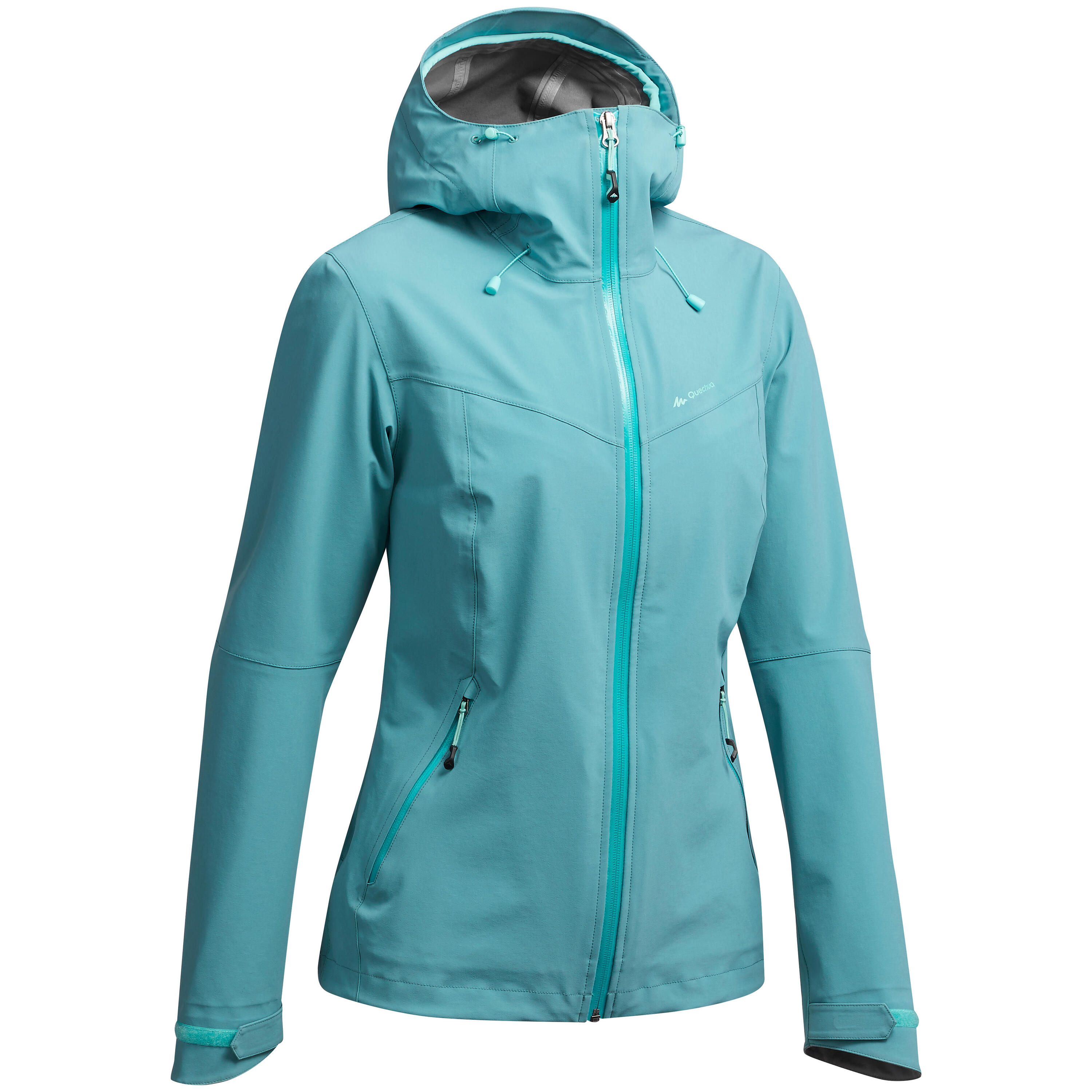 QUECHUA MH500 Women's Waterproof Mountain Walking Jacket - Blue Grey