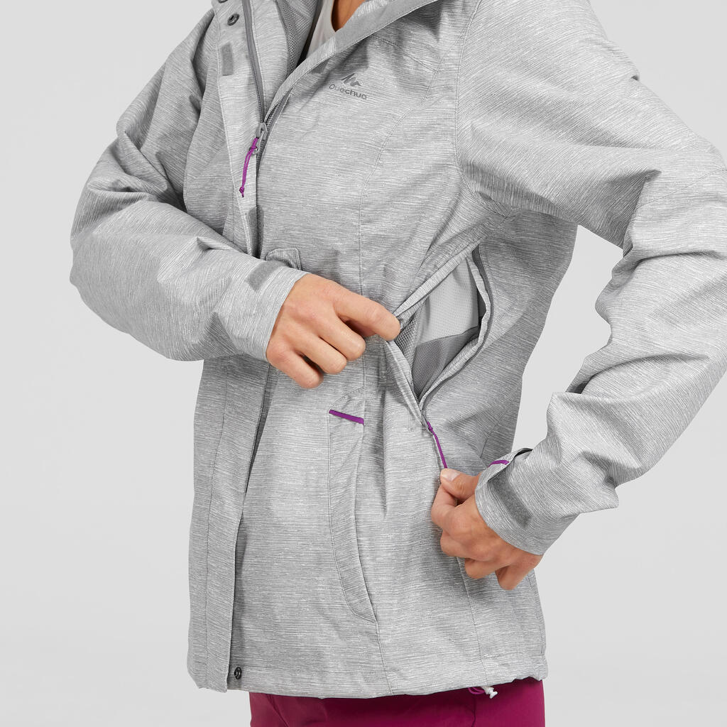 Chamarra ligera impermeable de senderismo en montaña para mujer MH100 