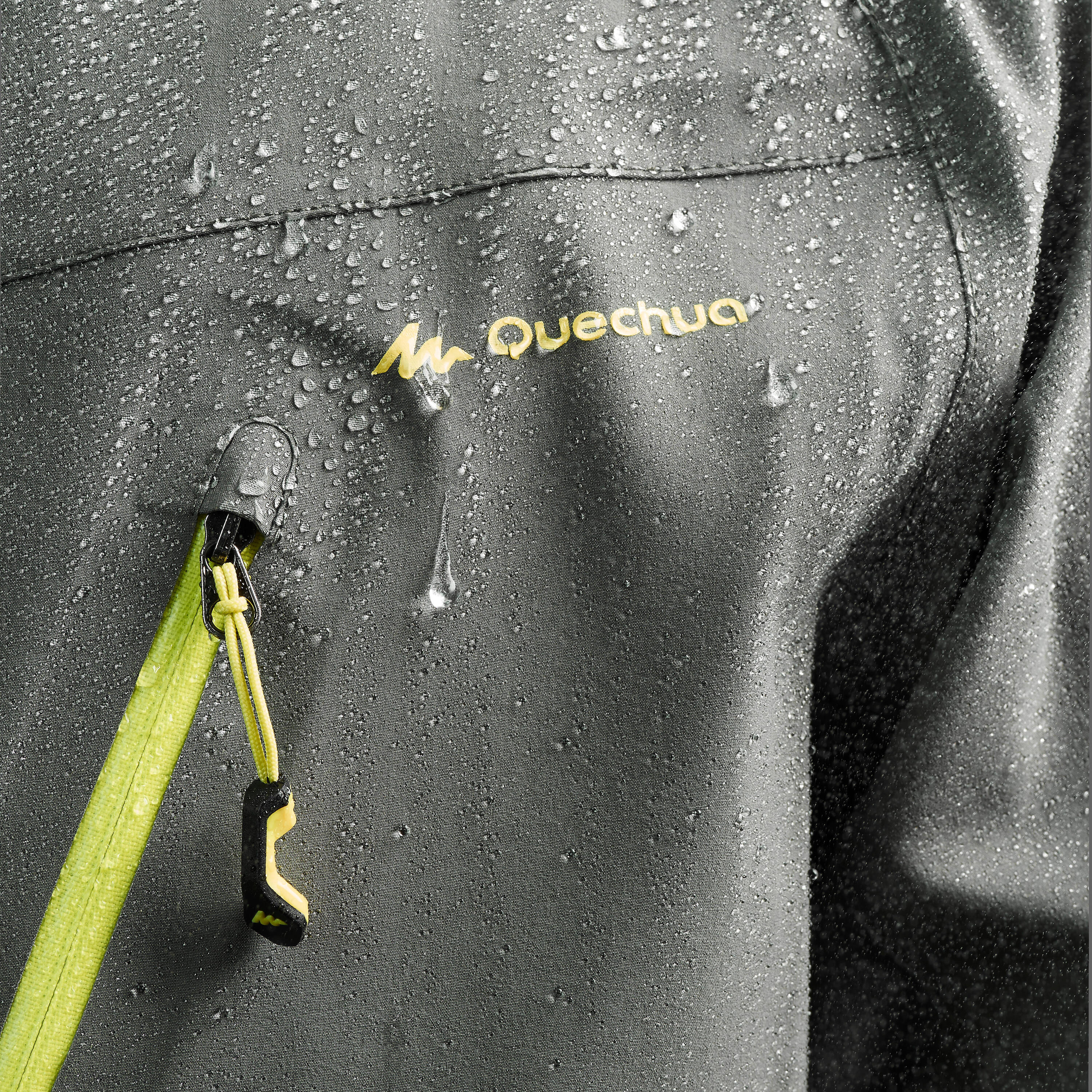 MH500 Men's Waterproof Mountain Hiking Rain Jacket - Grey Khaki 8/12