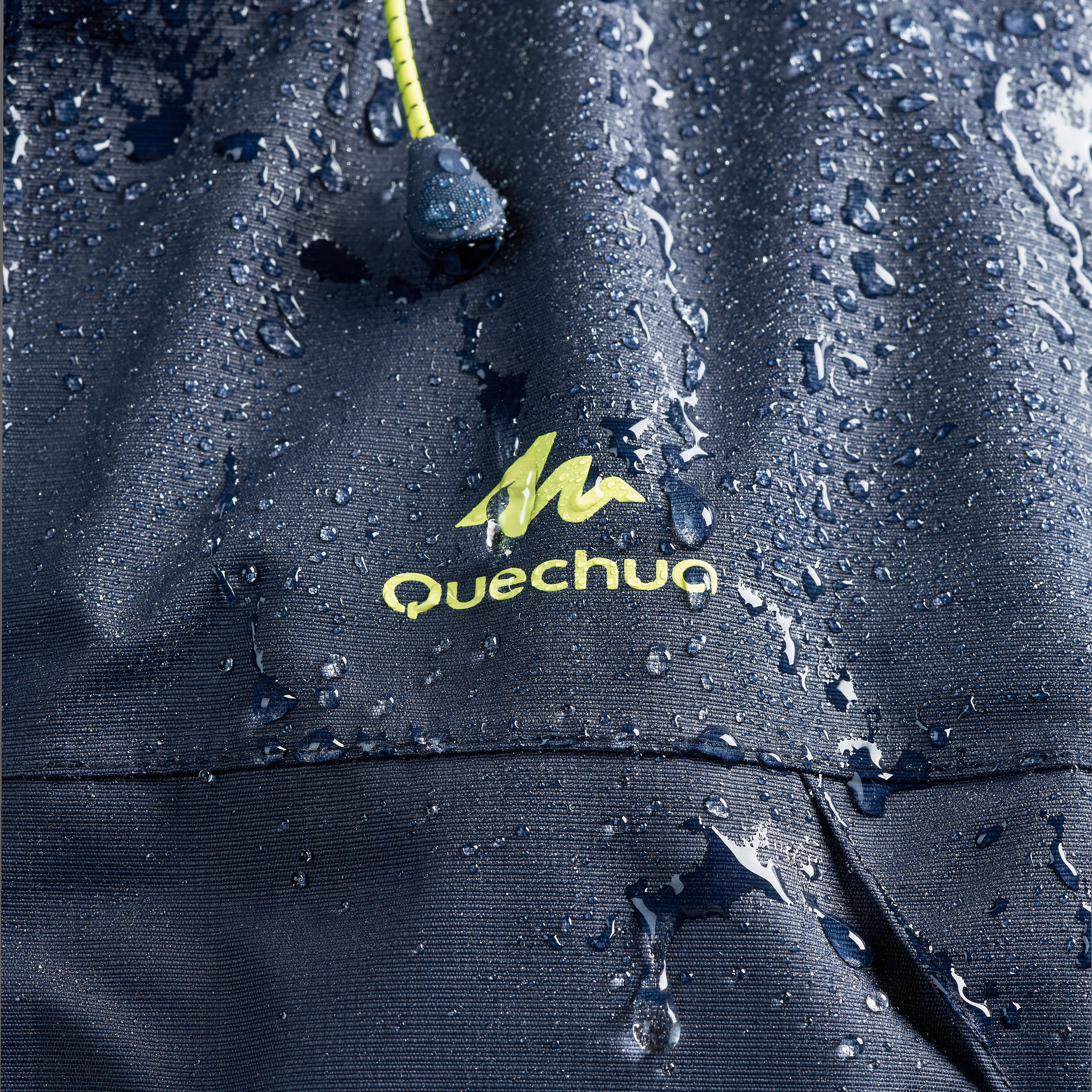 MH100 Men's Waterproof Mountain Walking Rain Jacket - Blue - QUECHUA