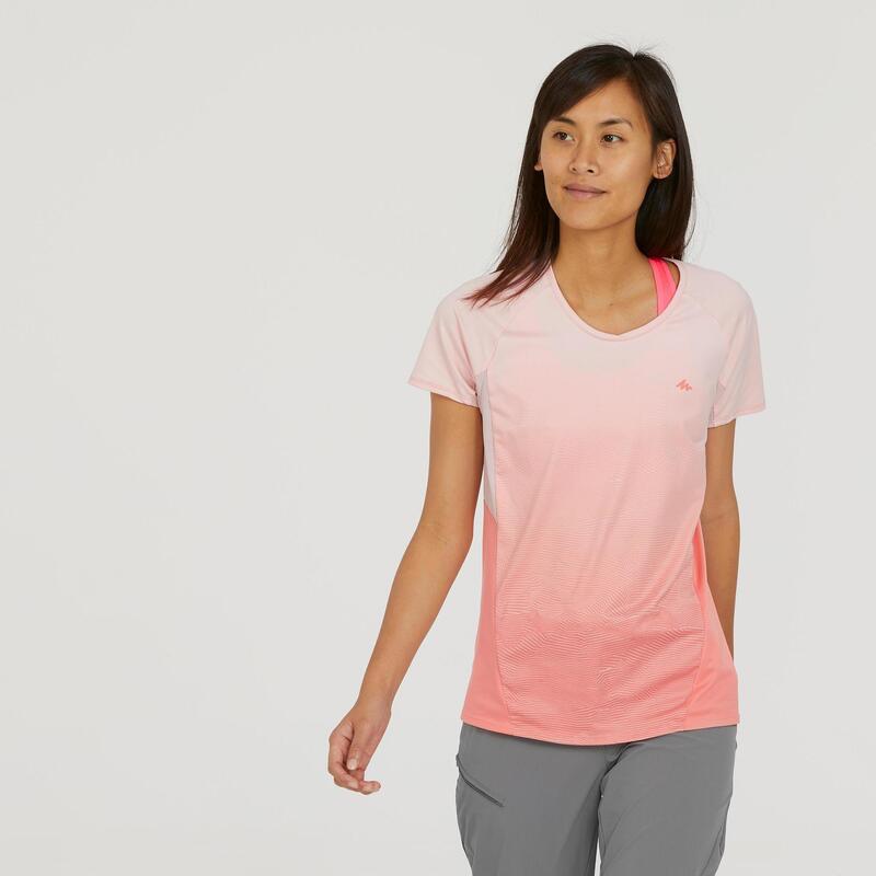 T-shirt montagna donna MH 500 rosa