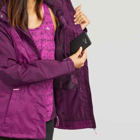 Women's waterproof mountain walking jacket - MH100