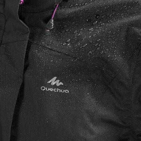 MH100 jaket hujan mendaki gunung anti air untuk wanita - Hitam