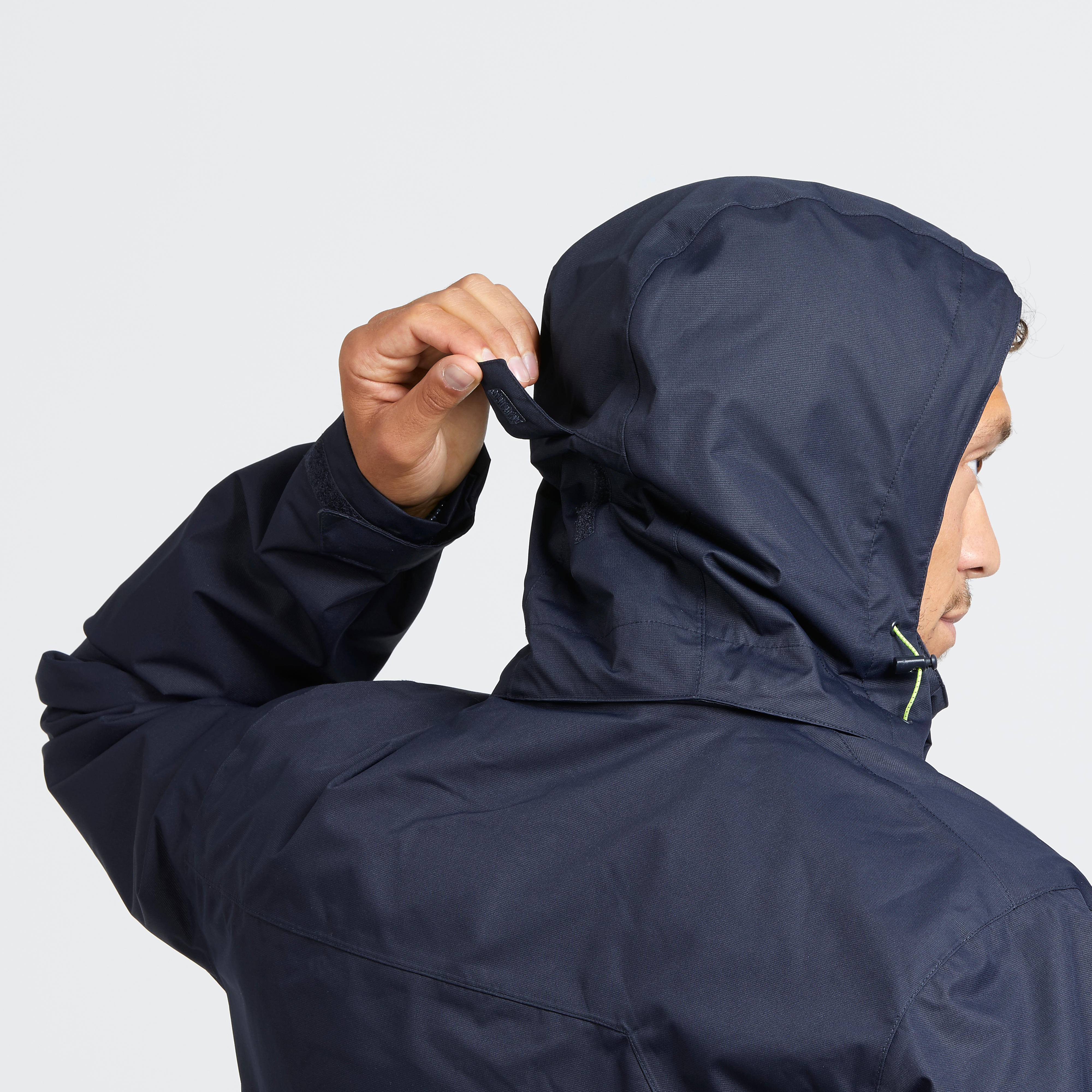 MH100 Men's Waterproof Mountain Walking Rain Jacket - Blue - QUECHUA