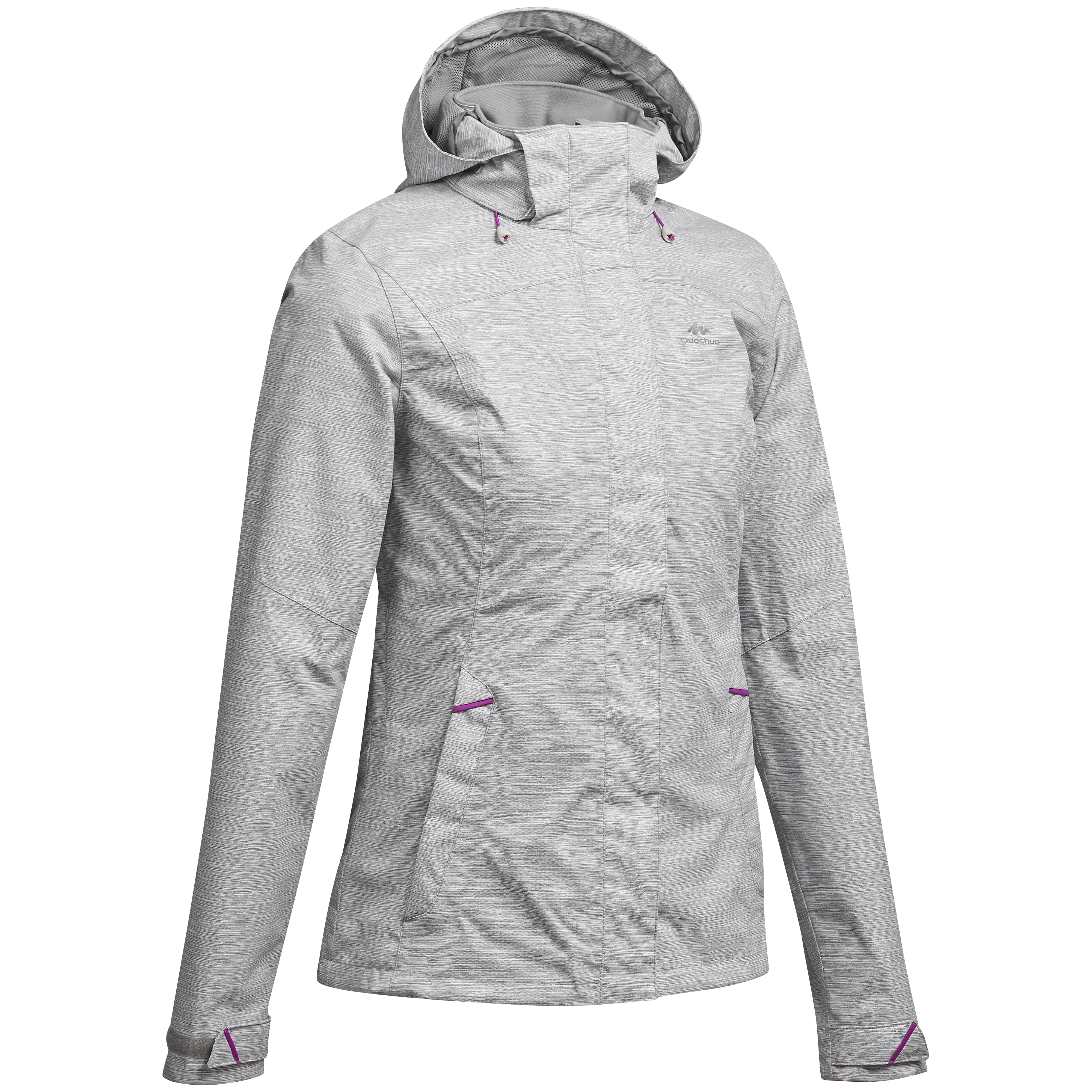 Veste de randonnée imperméable femme, mh100 gris - Randonnée - Trek - Quechua- Clubs - Entreprises - Collectivités - Associations