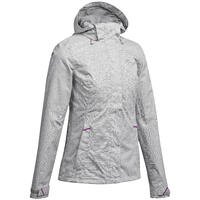 Chamarra Impermeable Montaña y Trekking, Quechua, MH100, Mujer, Gris