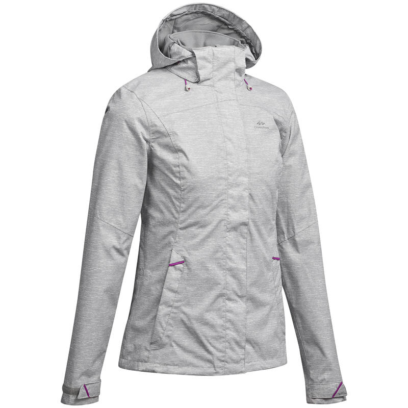 MH100 Women's Waterproof Mountain Walking Jacket - Mottled Grey MH100 Women's Waterproof Mountain Walking Jacket - Mottled Grey