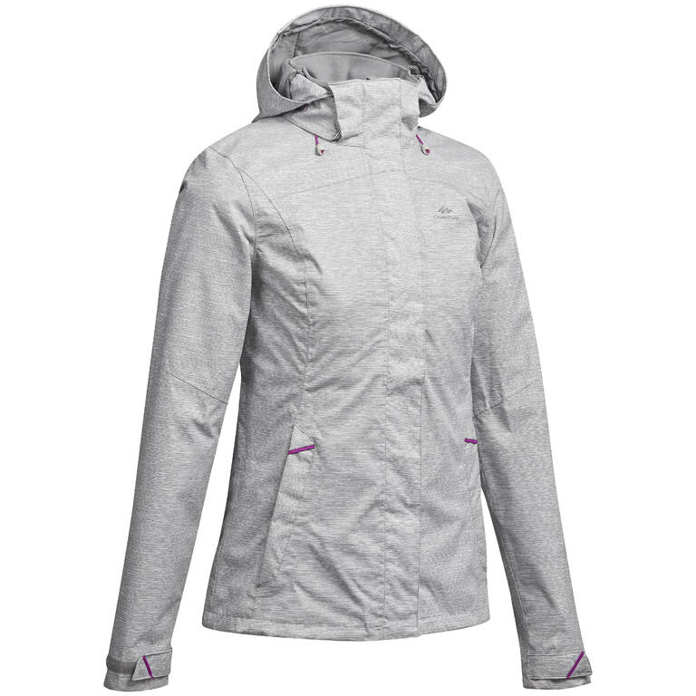 MH100 Women's Waterproof Mountain Walking Jacket - Mottled Grey
