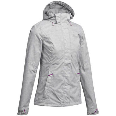 Regenjacke Damen wasserdicht Wandern - MH100 grau