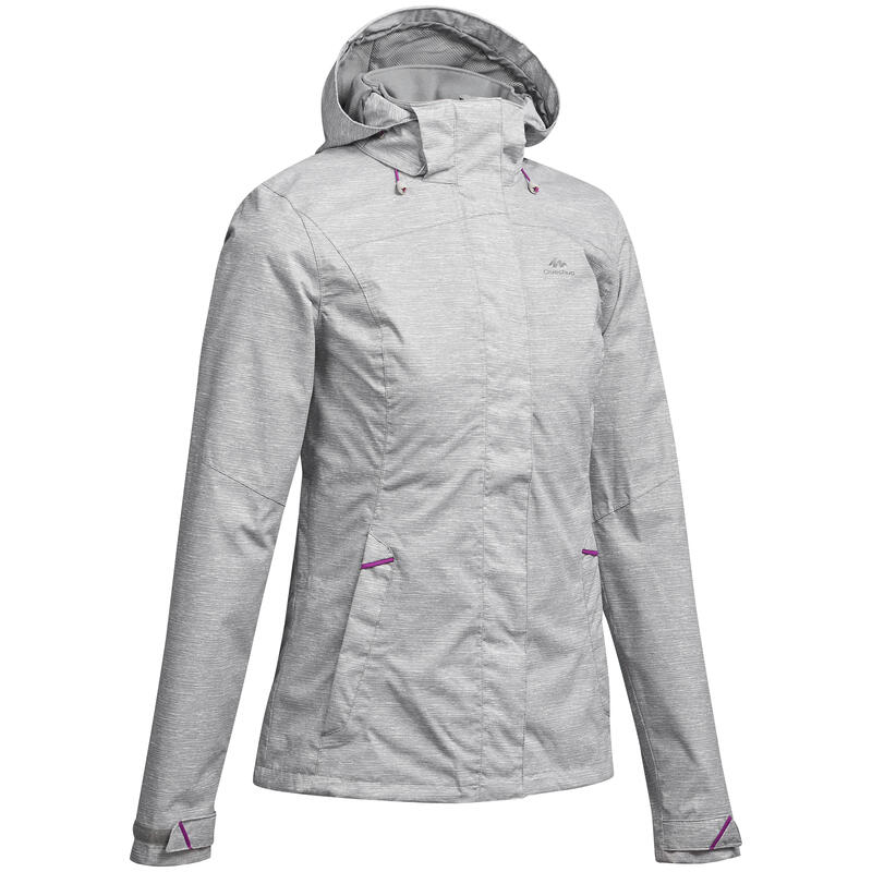 Jachetă impermeabilă Drumeție la munte MH100 Gri Damă