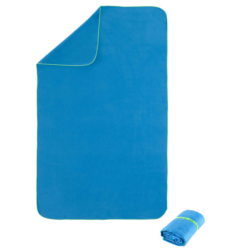 Serviette microfibre bleu ultra compacte taille XL 110 x 175 cm