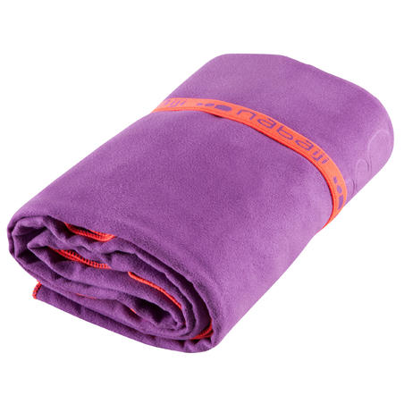 Serviette microfibre violette ultra compacte taille XL 110 x 175 cm