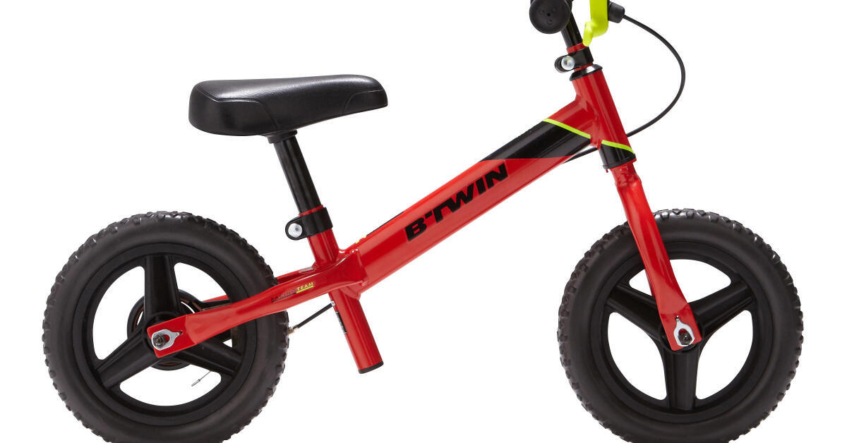 KIDS BIKE B TWIN Kids RunRide 520 Mountain Bike Red