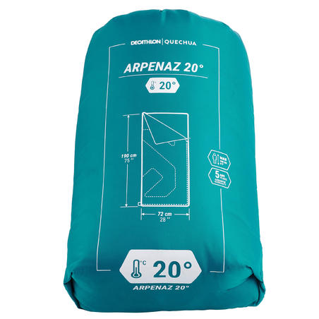 Спальний мішок Arpenaz 20° для кемпінгу зелений