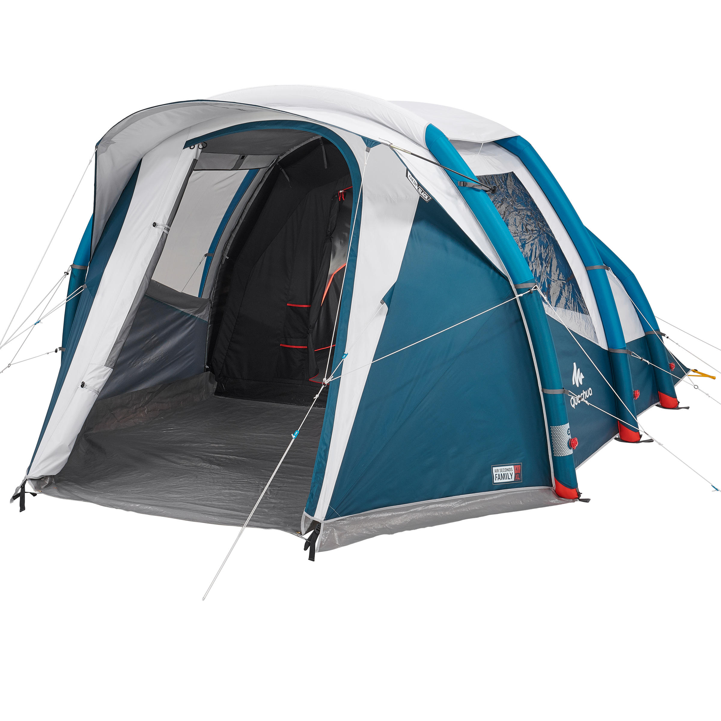 4-Person Inflatable Camping Tent, Air Seconds Fresh & Black - QUECHUA