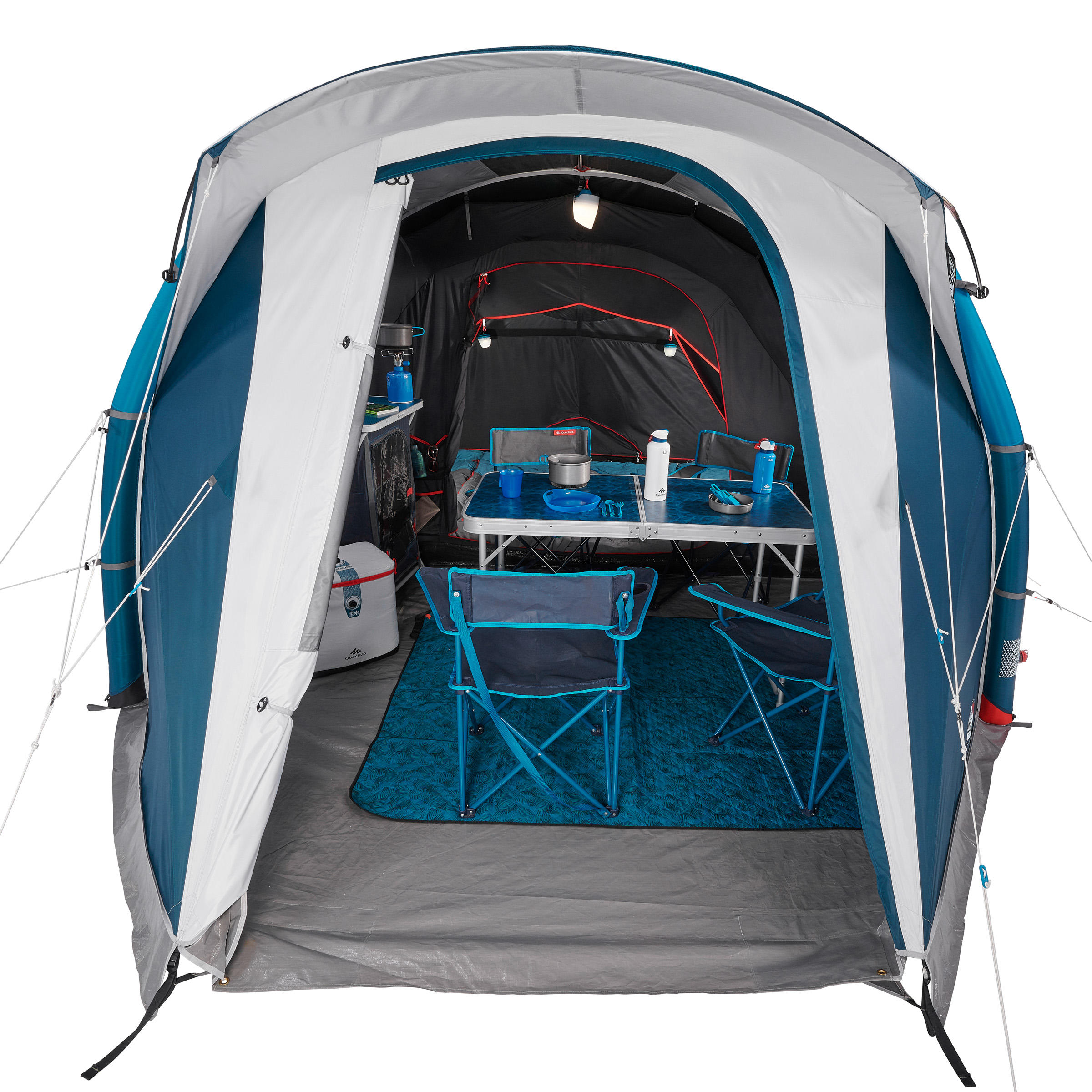 4-Person Inflatable Camping Tent, Air Seconds Fresh & Black - QUECHUA