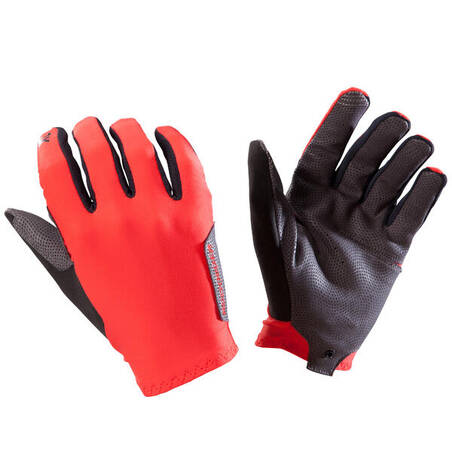 Lightweight and Breathable Mountain-Biking Gloves - Red