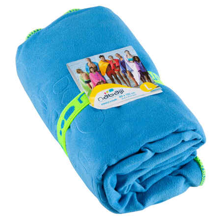 Swimming Microfibre Towel Size L 80 x 130 cm - Blue