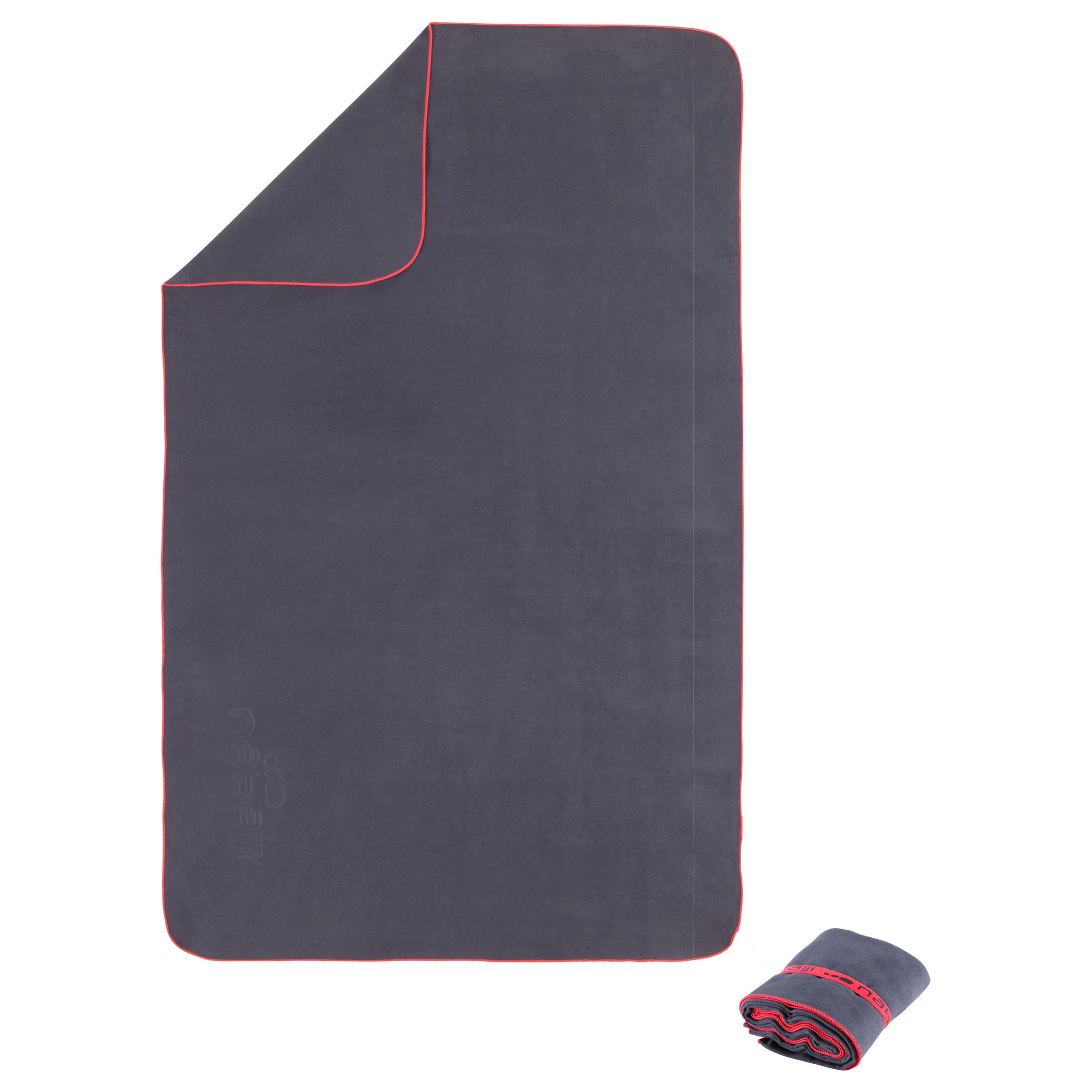 NABAIJI Ultra compact microfibre towel size L 80 x 130 cm - grey