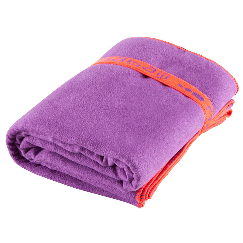 Serviette microfibre violette ultra compacte taille L 80 x 130 cm