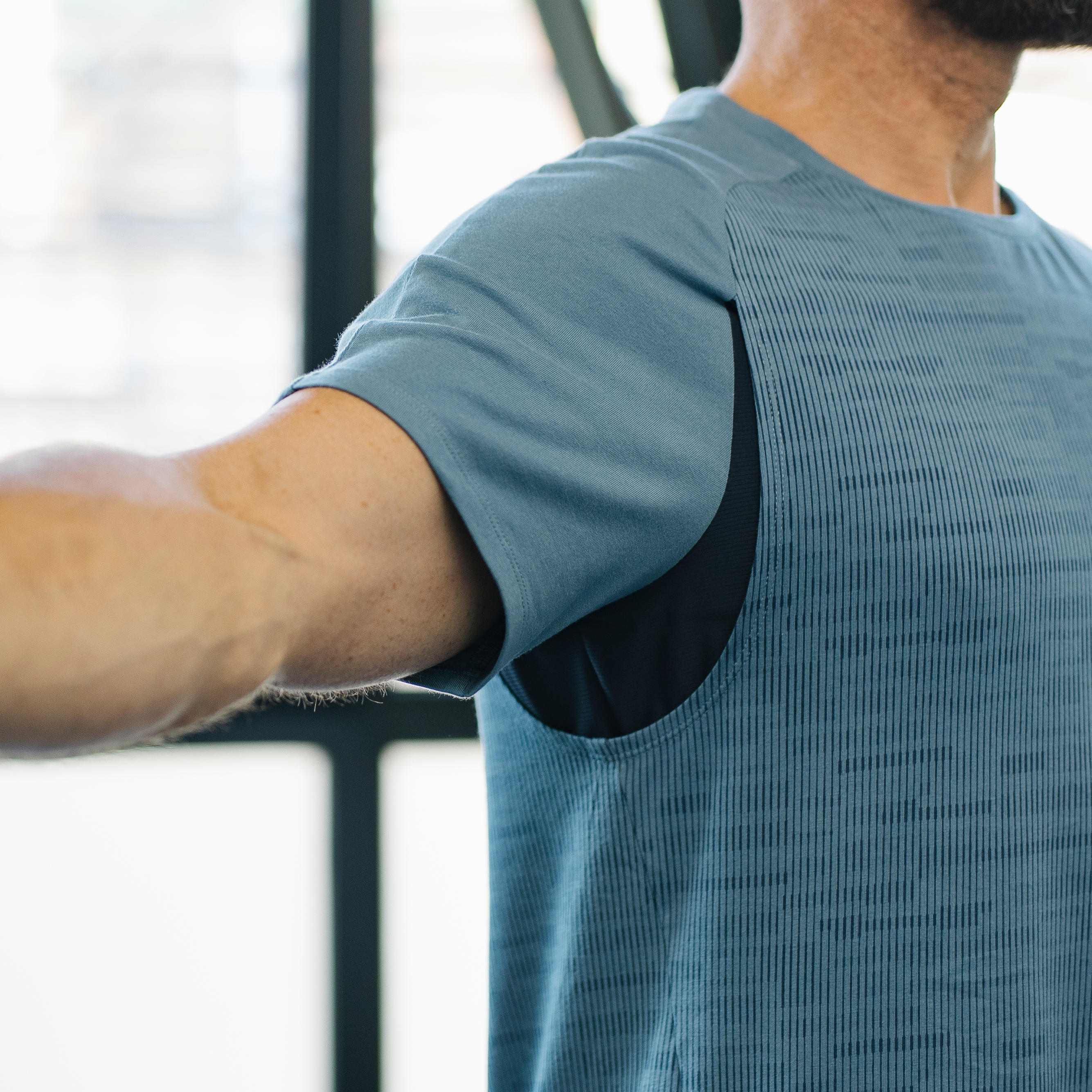 T-shirt Free Move 540 pilates en lichte gym heren donkergrijs AOP 10/10