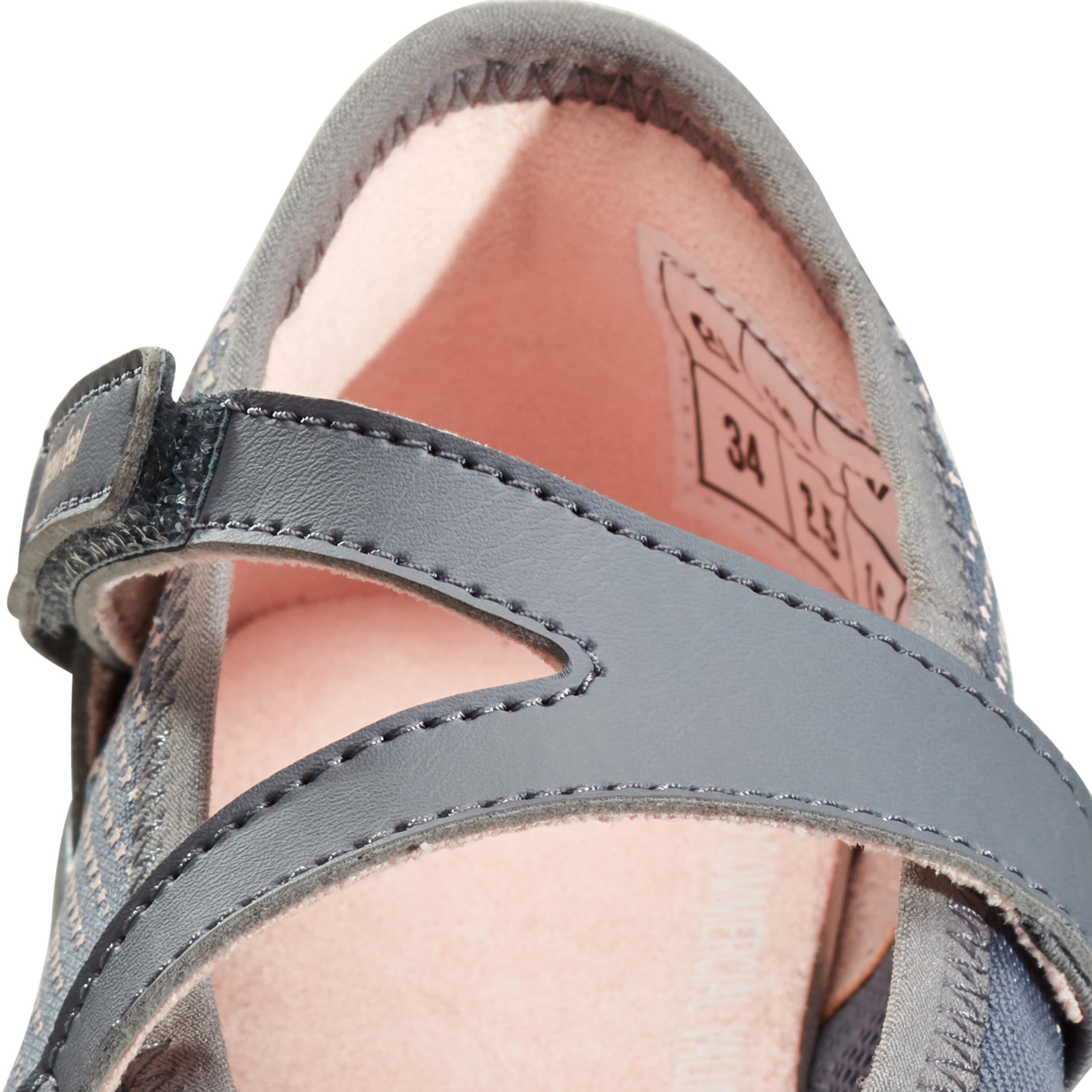 Girls' Walking Shoes PW 160 Br'easy - Grey/Coral 9/9