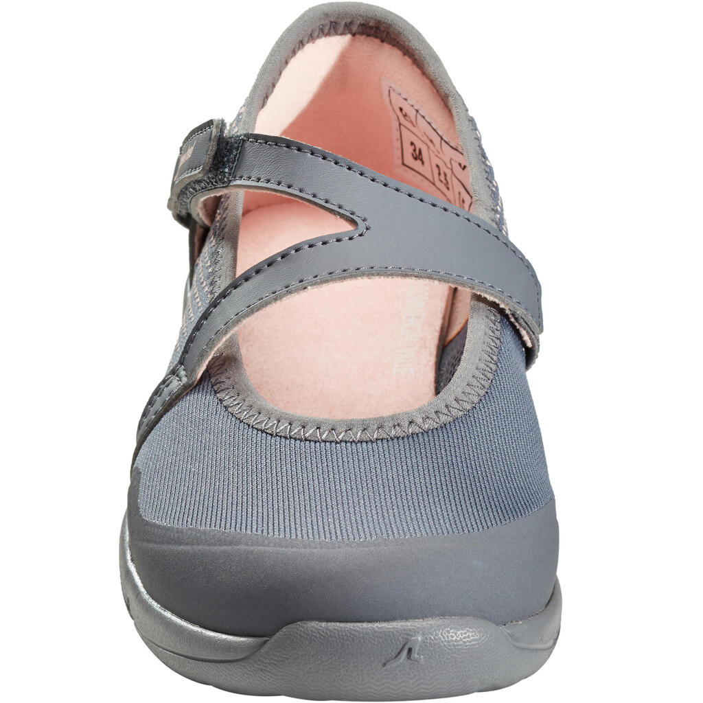 Girls' Walking Shoes PW 160 Br'easy - Grey/Coral