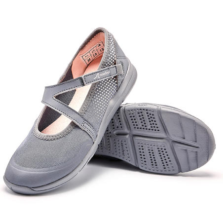 Ballerines à scratch enfant - PW 160 BR'EASY JR grises du 28 au 39