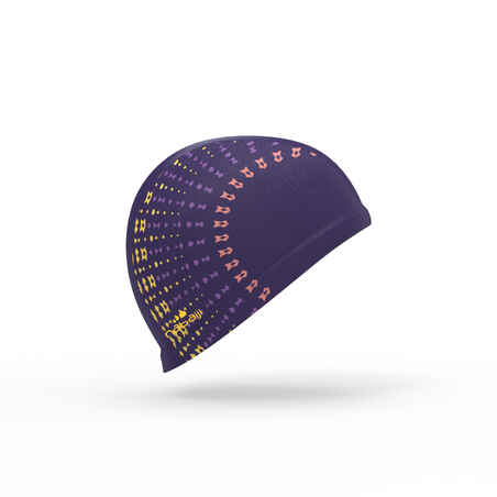 Mesh Print Swim Cap, Size L - Eve Purple