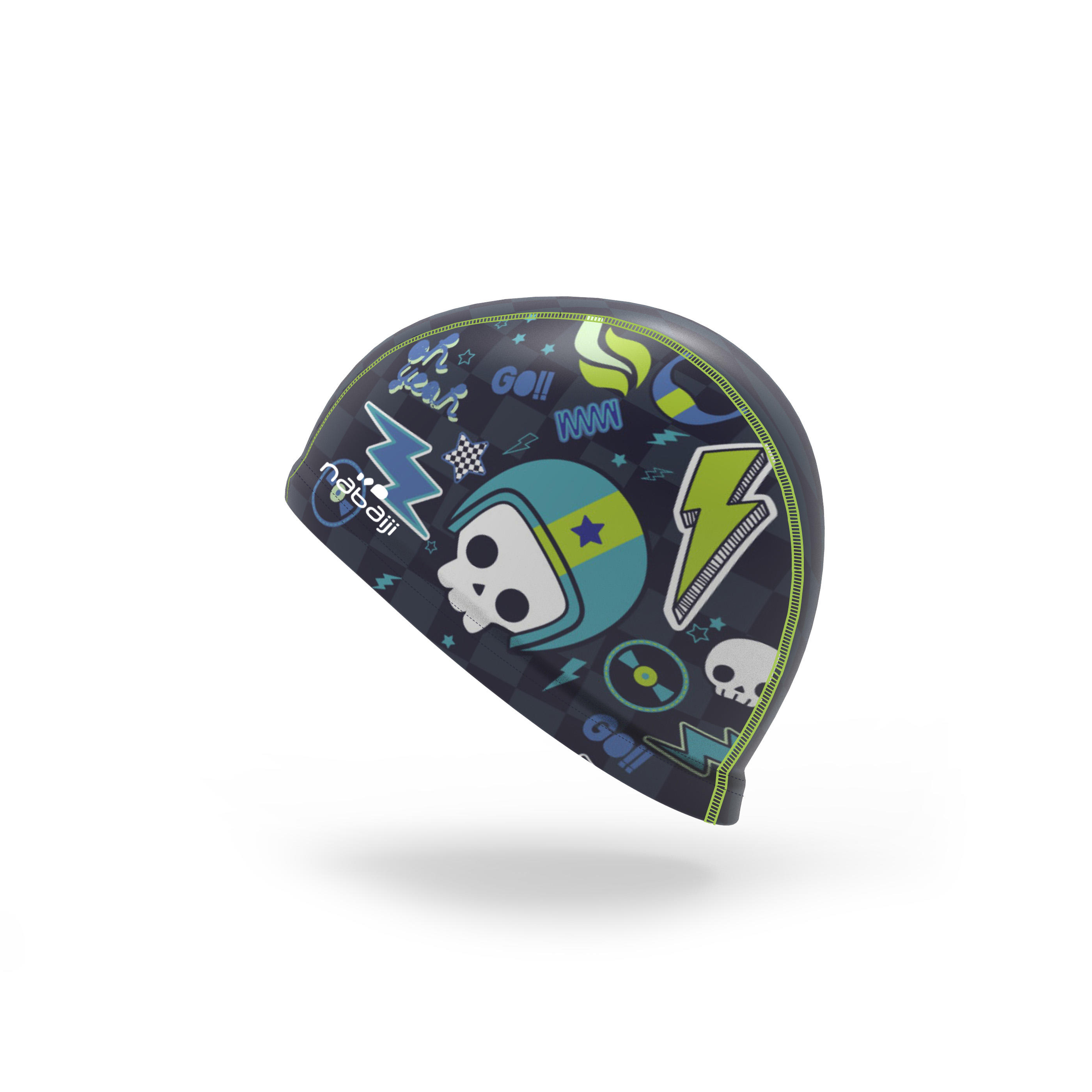 

Swim Cap Silicone mesh- Printed Mobo Navy Blue -  By NABAIJI | Decathlon
