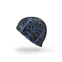 Mesh swim cap - Printed fabric - Tiki black blue