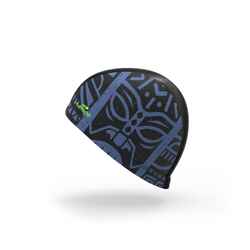 Mesh swim cap - Printed fabric - Tiki black blue