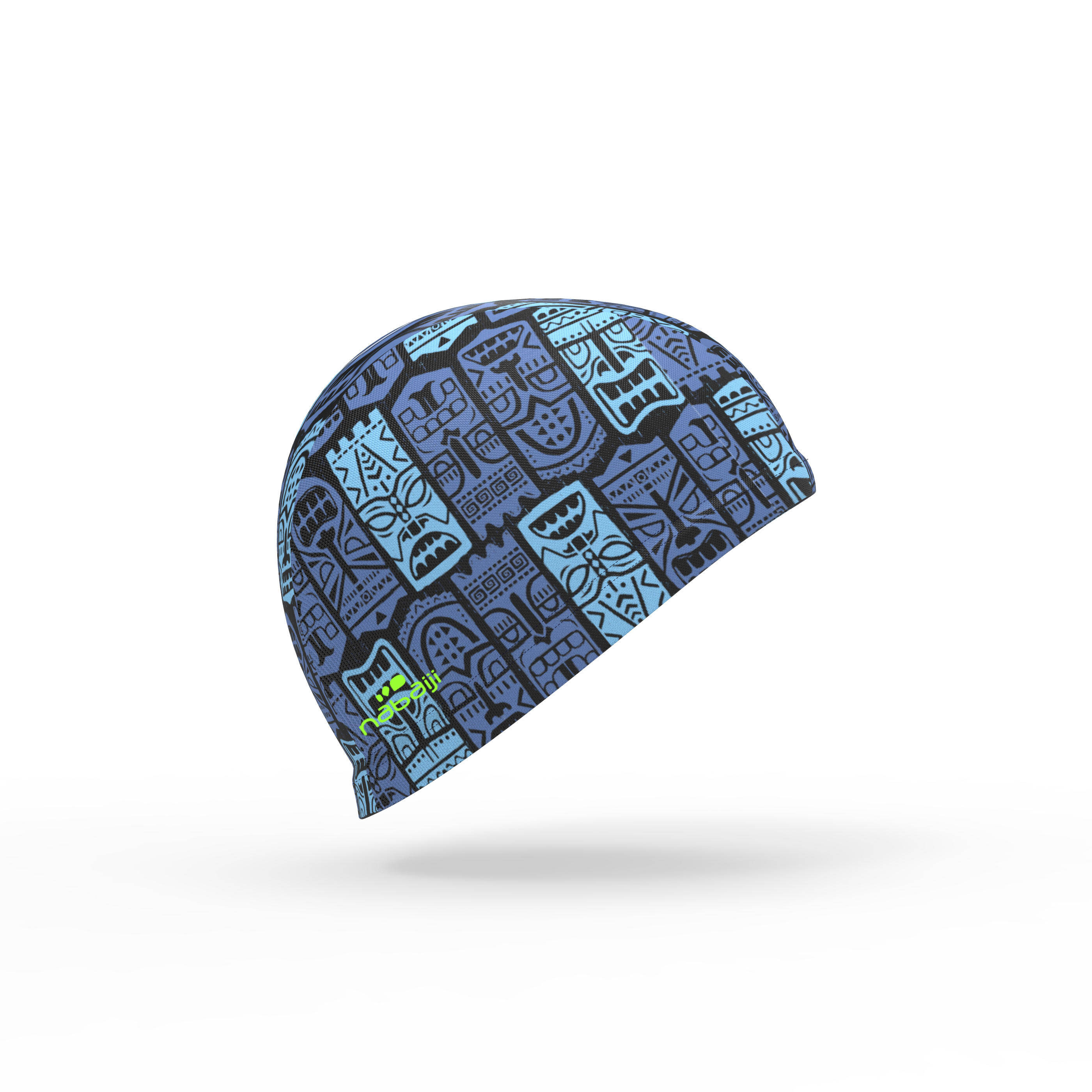 Swim Cap Mesh Large - Printed Blue Tiki -  2