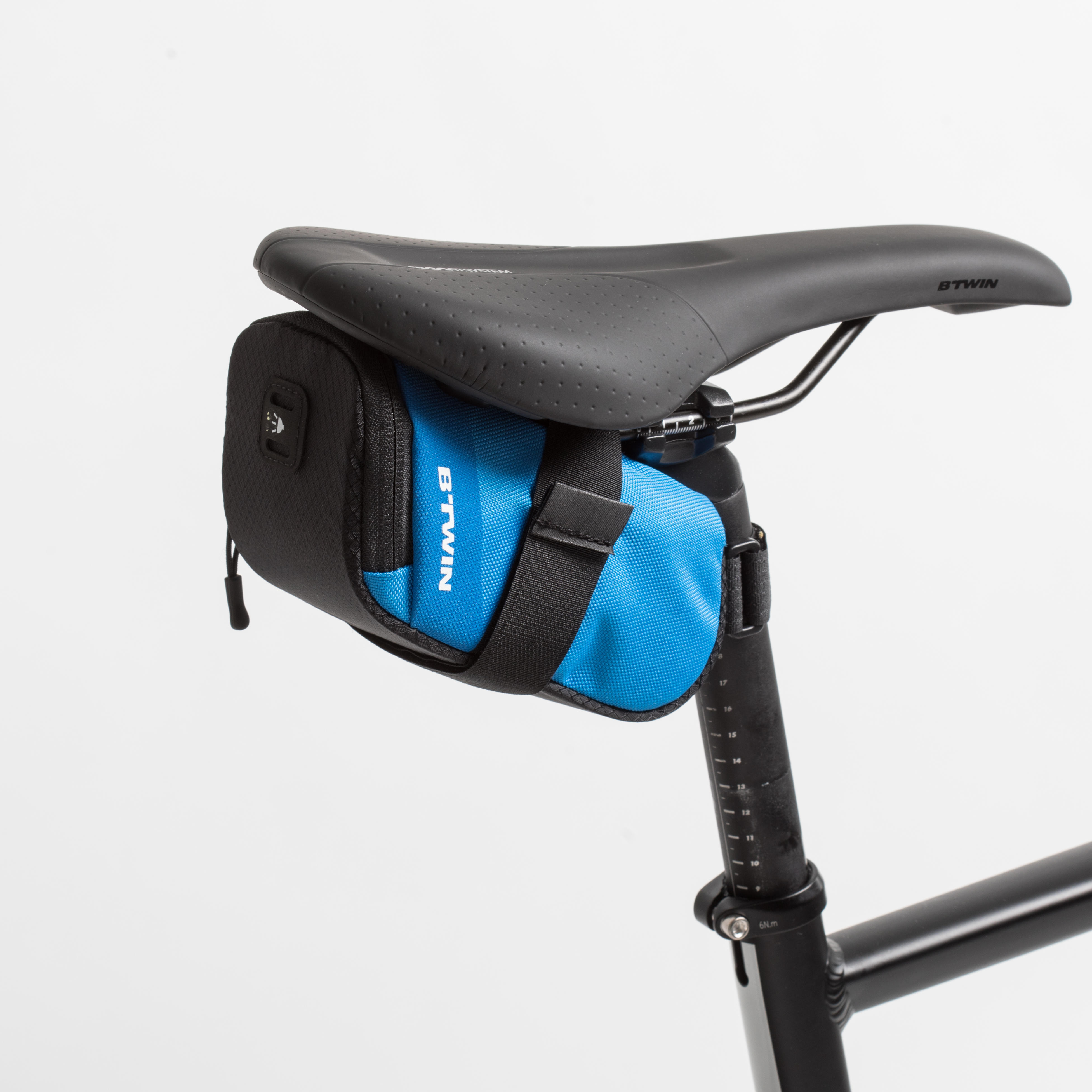 blue bike saddle bag