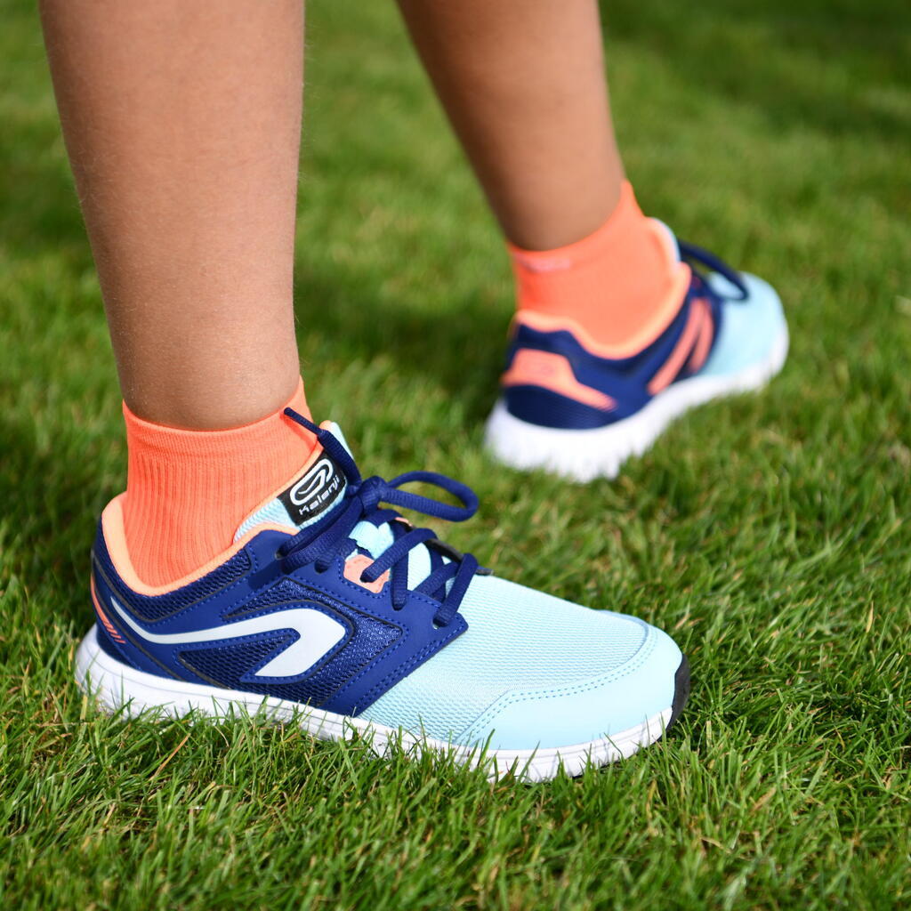 Leichtathletikschuhe Run Support Lace Kinder türkis/neonpink