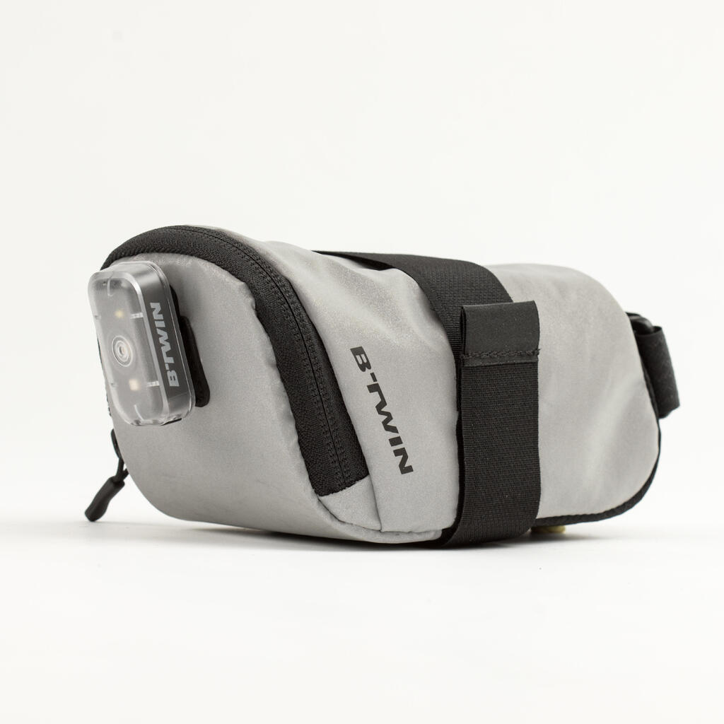 Btwin 500, 0.6 L Reflective Saddle Bag