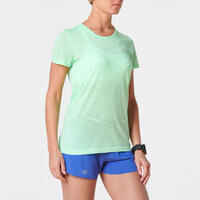 KALENJI KIPRUN CARE WOMEN'S RUNNING T-SHIRT - GREEN