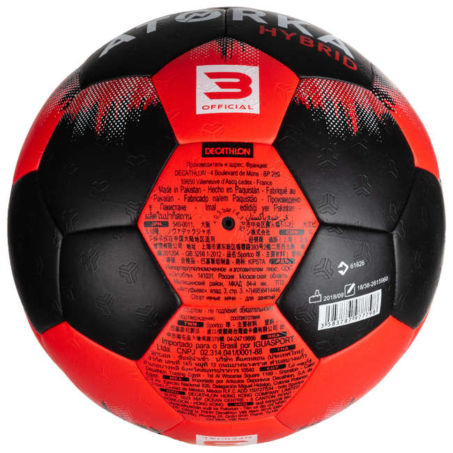 Bola de Andebol H500 T3 Preto/Vermelho ATORKA - À venda na ...