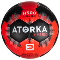 Ballon de handball H500 T3 noir/rouge