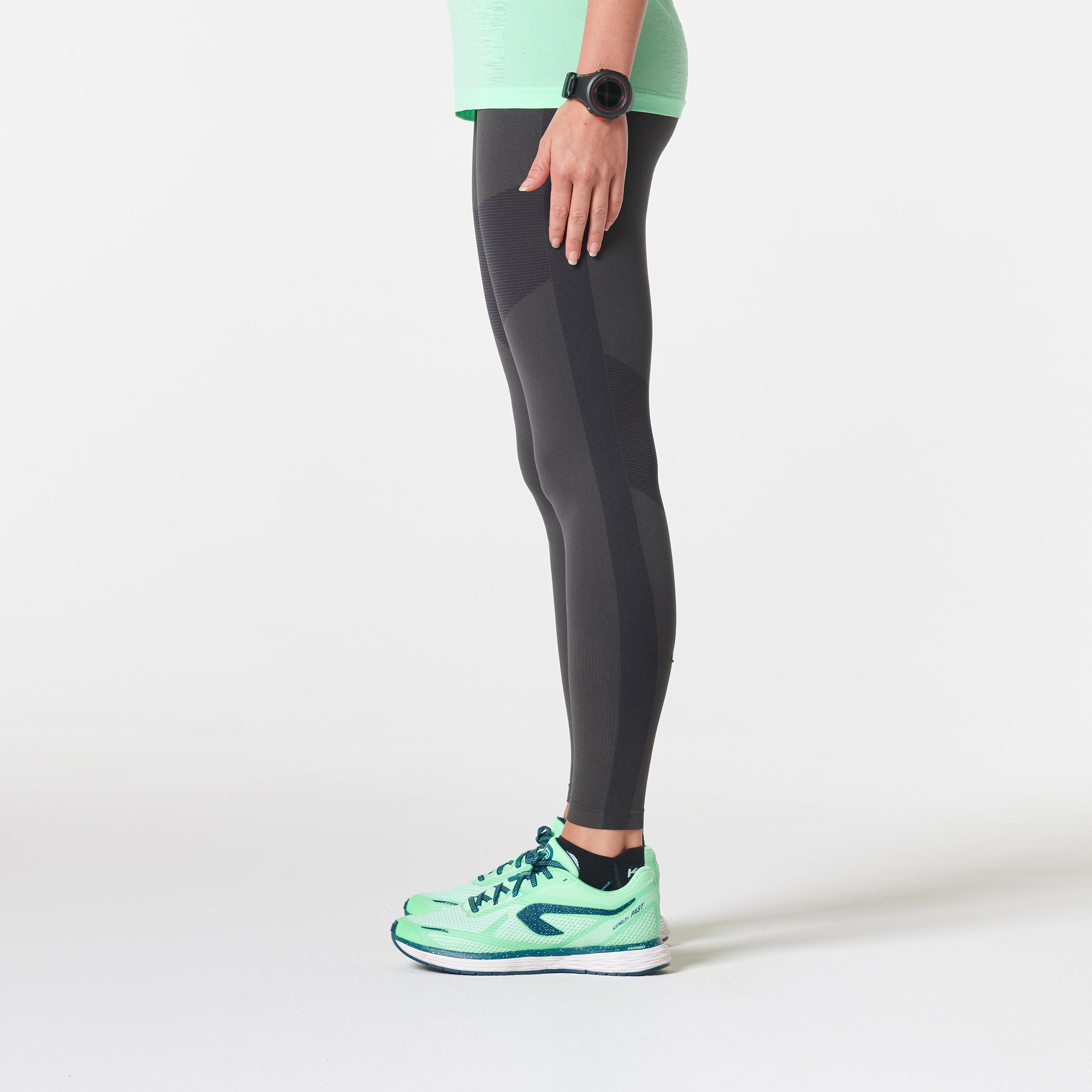 Mallas Largas Running Kiprun Care Mujer Gris 7/7